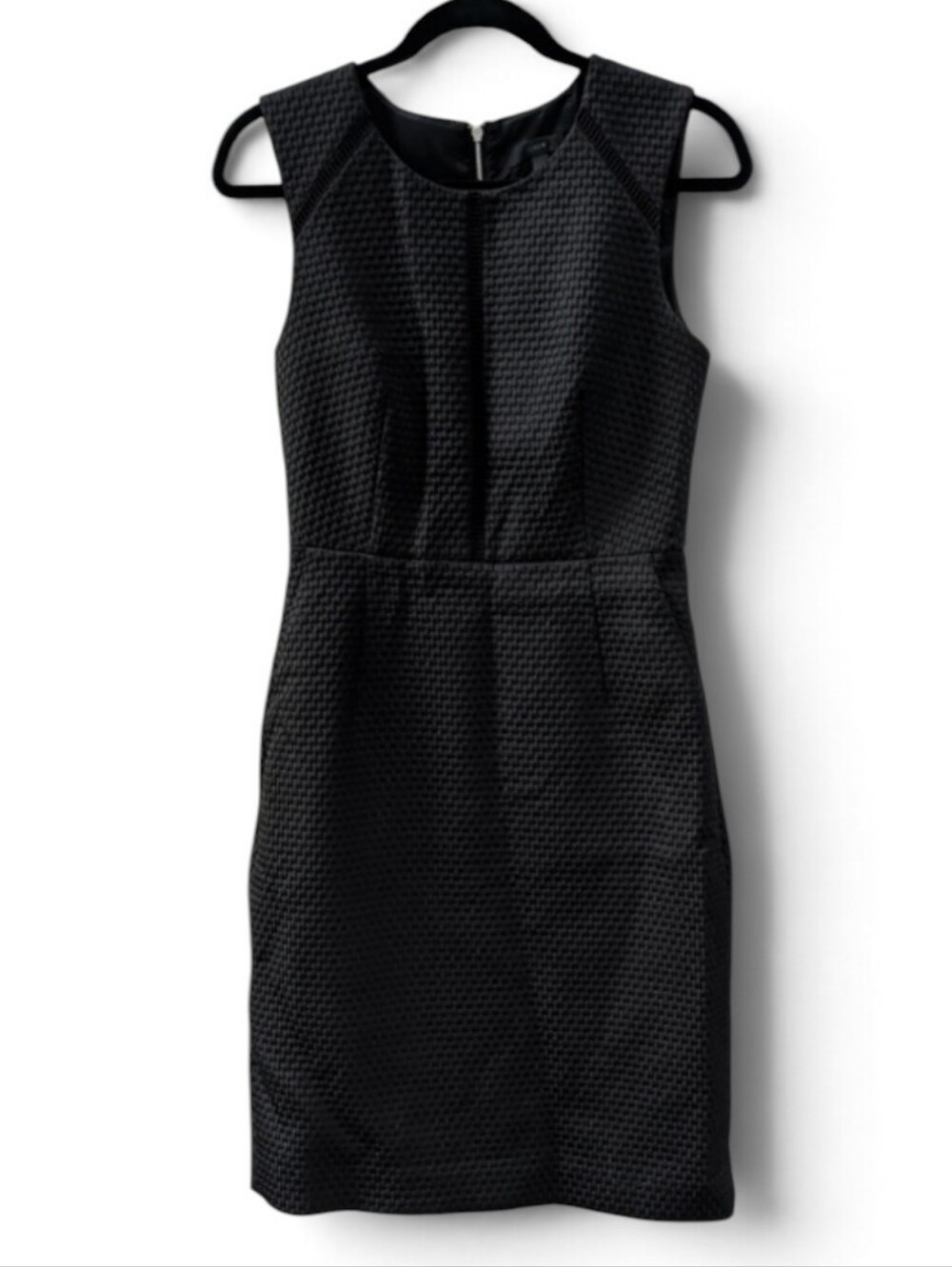 J.Crew Portfolio Sheath Dress, Classic Black Textured Matelasse Fabric. Sz 2